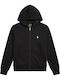 Kinder-Sweatshirt Strickjacke mit Kapuze Schwarz