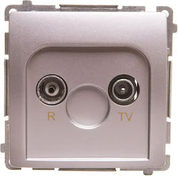 Simon Basic Antenna Jack R-tv End Through Hole Sockets Silver Matt Bmzak10 1.01 43