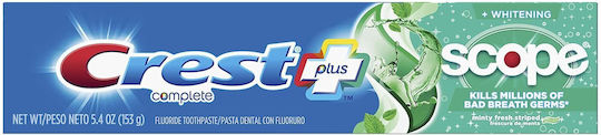 Crest Complete Plus Scope Pastă de dinți pentru Albire, Carii dentare și Placă 153gr