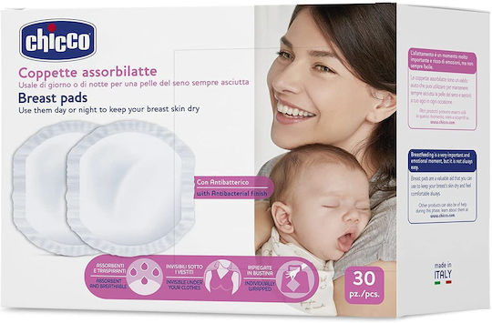 Chicco Tampoane Pentru Sâni Antibacteriene Chicco (30 bucăți)