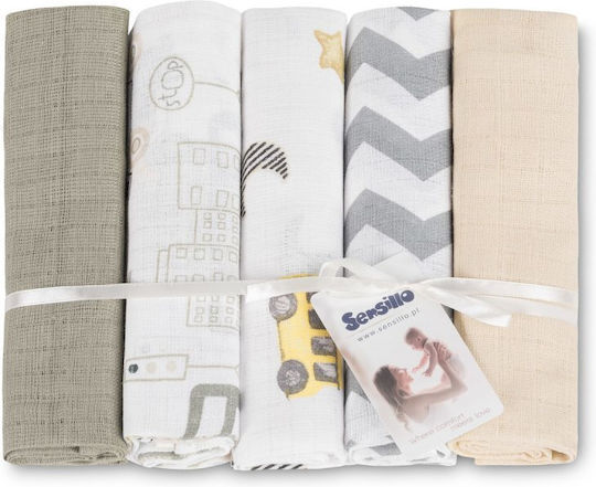 Sensillo Aleze Pentru Bebeluși Multicolore 70x80cm 5 Bucăți Sensillo Aleze Pentru Bebeluși Multicolore 70x80cm 5 Bucăți