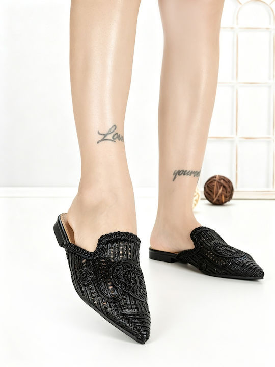 Flat Mules σε Μαύρο Χρώμα