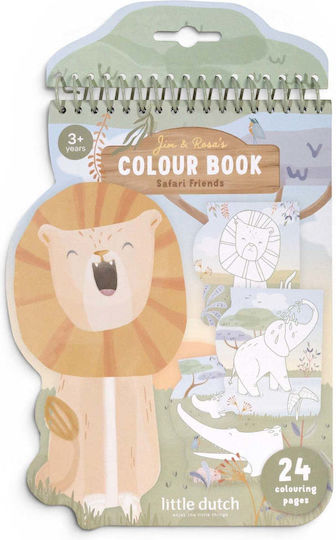 Little Dutch Carte de colorat Leu Safari Friends
