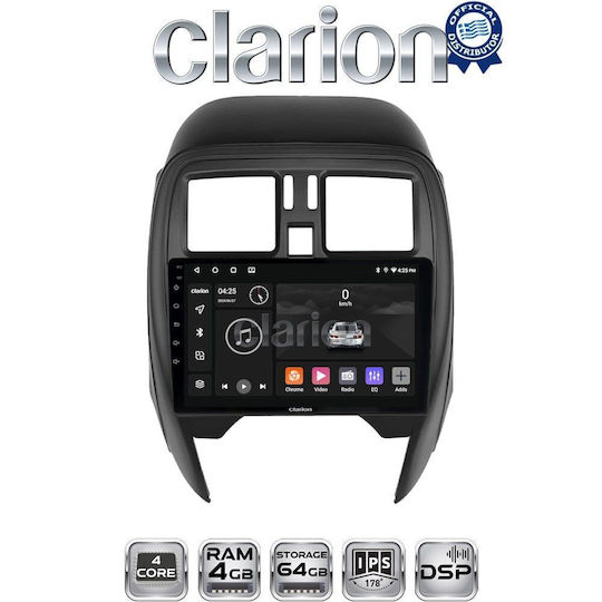 Clarion Auto-Audiosystem für Nissan Micra 2010 > 2016 Bluetooth USB Eingebautes Wi-Fi GPS Apple CarPlay Android Auto