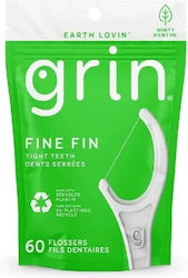 Ata Grin Dental Floss Set Thin Toothpick Type Wax Smooth Glide Durable Fiber 60 Pieces