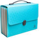 Accordion Handle Bag-File Holder Exacompta A4 24 Positions Cyan 55699e