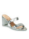Damen Pantoletten mit Absatz in Silber Farbe 231029-SILBER