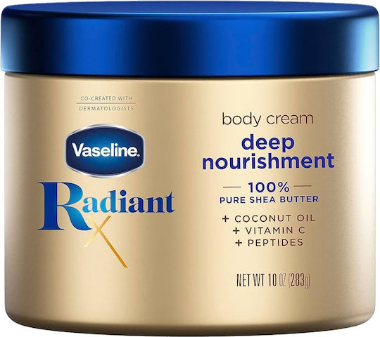 Vaseline Radiant Cremă de Corp Hidratantă pentru Piele Uscată/Foarte Uscată 284gr