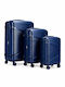 Felbags Hard Travel Suitcases Dark Blue Set of 3 Pcs