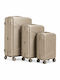 Felbags Suitcases Hard Champagne Set of 3 Pieces