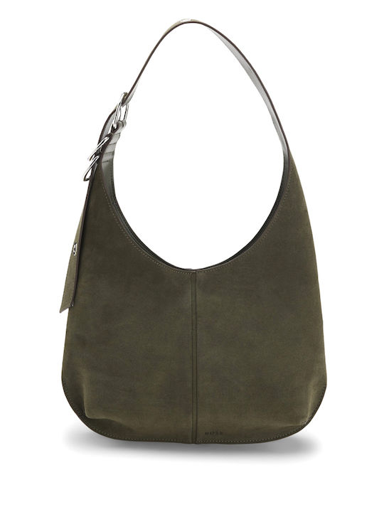 Boss Hugo Leder Damen Schultertasche Khaki