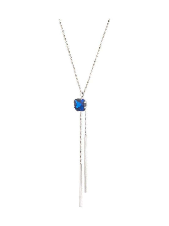 Oxette Double Silver Necklace Blue