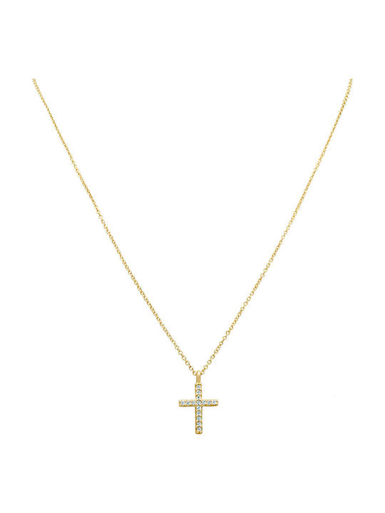 Savvas Design Vergoldetes Kreuz 9K mit Kette AKOL01258