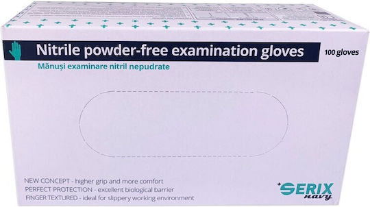 Serix Intertan Untersuchungshandschuhe Nitril Puderfrei in Blau Farbe 100 Stück