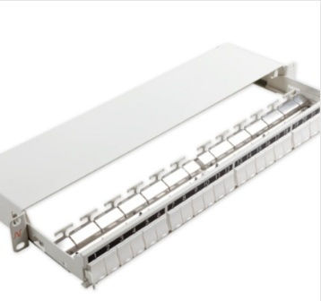 Πλακέτα Patch Panel Μη Εξοπλισμένη Μοντουλαρισμένη Ολίσθηση Cat 5 6 6a 7 7a Χαλκός 24 Snap-in Lanmark Λευκό