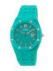 Oxette Women's Battery Watch with Turquoise Rubber Strap