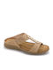 Damen Flache Sandalen Beige