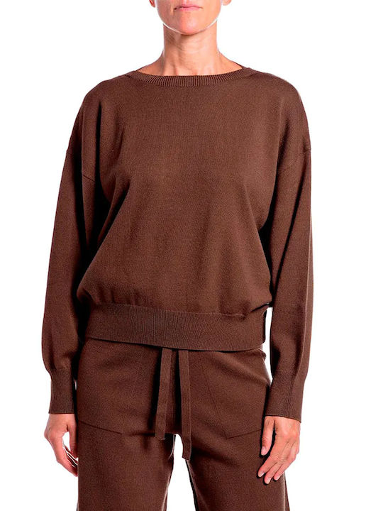Damen Langärmelig Pullover Braun