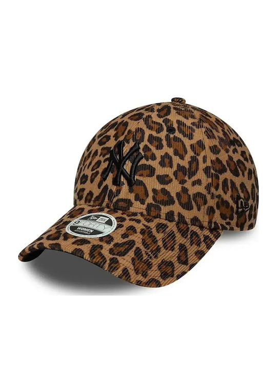 New Era New York Yankees Womens Mlb Leopard Cord 9forty Adjustable Cap Pălărie Pentru Femei Poliester Bej 60915775