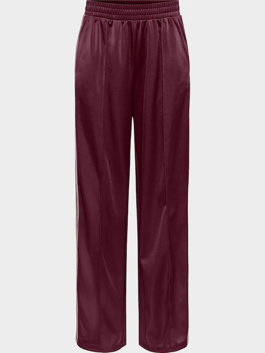 Only Damen Jogginghose Breit Bordeaux