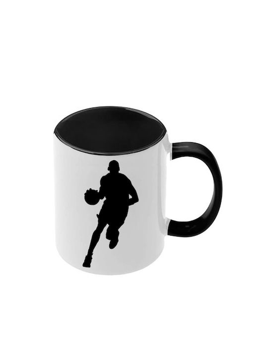 Basketball Mug Black Handle Interior