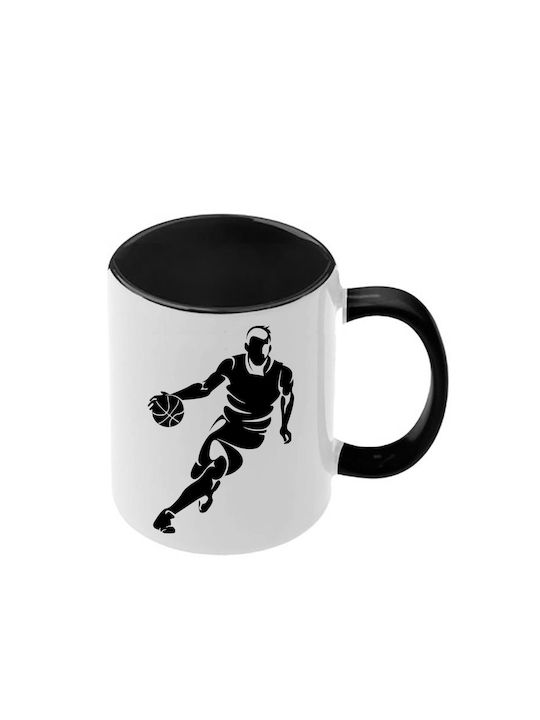 Basketball Mug Black Handle Interior