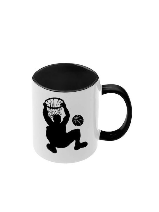 Basketball Mug Black Handle Interior