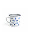Greek Me Up Blue Cats Cană Emailată Albă 360ml