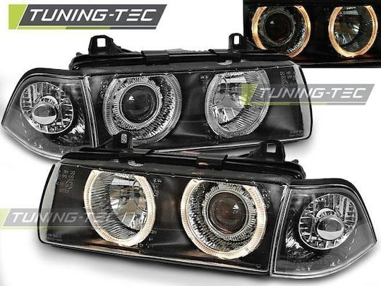 Car Bulbs Angel Eyes Bmw Series 3 E36 Sedan Compact Cabrio Touring 92-98 Black Lpbm21