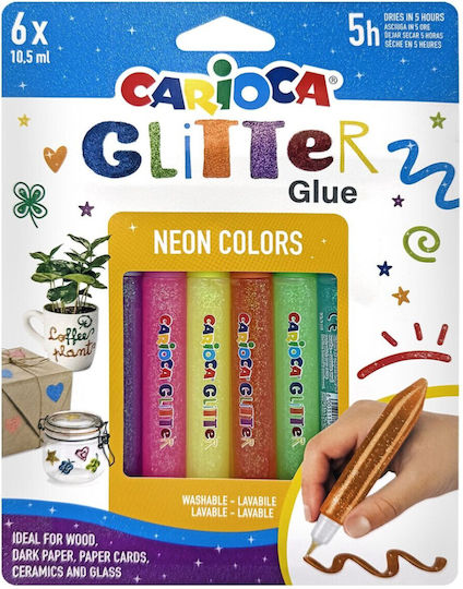 Carioca Fluo Kleber Glitzer Mehrfarbig 6gr 10.5ml