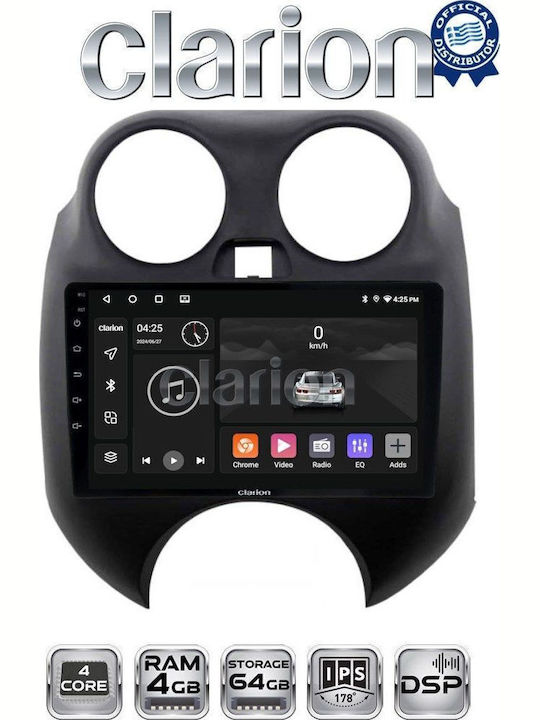 Clarion Car Audio System for Nissan Micra 2010 > 2014 Bluetooth USB WiFi GPS Apple CarPlay Android Auto