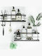 Set Raft de baie montat pe perete Metalic 10.9x11.4x31cm Gri