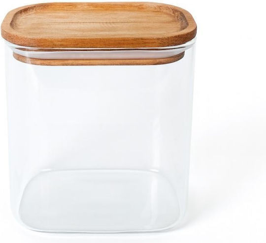 Espiel Borosilicate Allgemeine Verwendung Glasvase mit Deckel Transparent 900ml