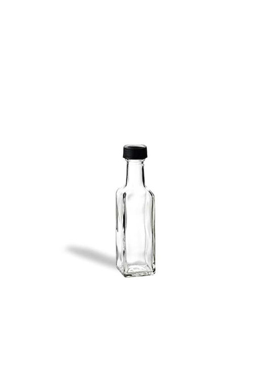 Yuk Glas Wasserflasche Mit Schraubdeckel Schwarz 100ml