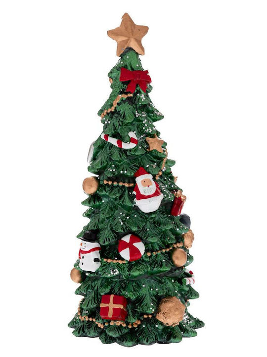 Grünes Polyresin Weihnachtsdekoration mit Baum 6,5×15,5 cm