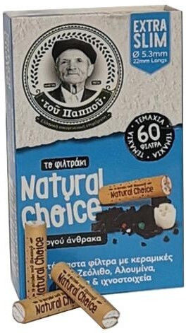 Tou Pappou Extra Schlank Aktivkohle Filter-Tipps 60Stücke