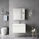 Pakketo Sinkea Mentis Bathroom Vanity Unit with Sink & Mirror with Light White