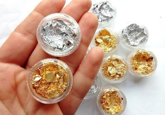 Aluminum Foil Foil Nails Gold Silver Set 2 Jars