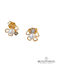 Velegrakis Stud Earrings Made of 9K Gold with Stones & Pearls