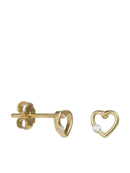 9K Gold Earrings with Stones