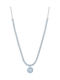Velegrakis Halskette aus Weißgold 14K mit Zirkon