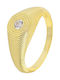 Prince Silvero Women's Ring with Zircon Made of Gold Plated Silver