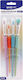 Set 4 Spree Pastell Pinsel Griff 3 Runde & 1 Flach