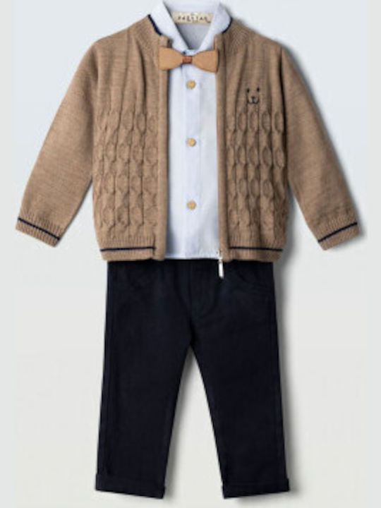 Hashtag Kinderbekleidungsset mit Braunen Hosen 3 Stück