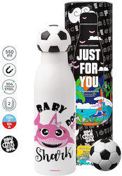 Koupakoupa Girl Stainless Steel Kids Water Bottle Baby Shark Non Spill Multicolour 550ml