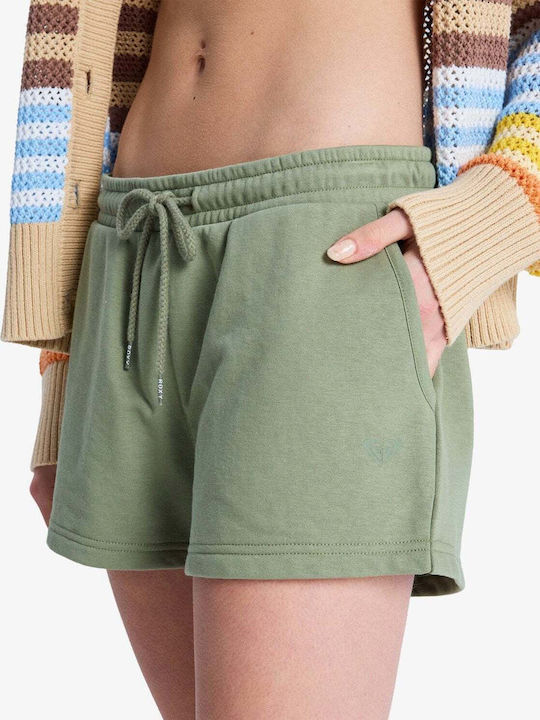 Roxy Surf Stoked Women's Terry Shorts Oil Green