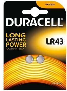 Duracell Αλκαλικές Μπαταρίες Ρολογιών LR43 1.5V 2τμχ