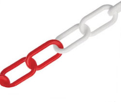 Pasco Traffic Signage Chain from Plastic in White Colour 25m