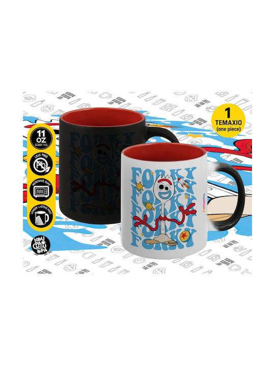 Koupakoupa Forky Heat Change Ceramic Mug Red 330ml
