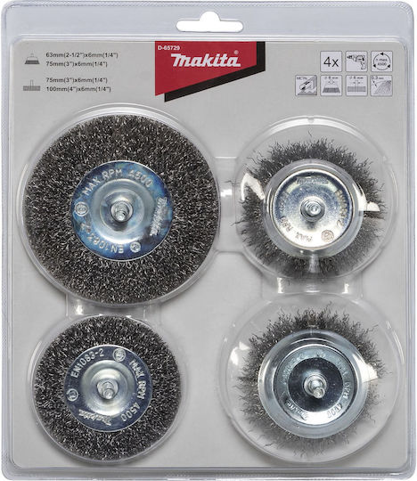 Makita Set Rundbürsten 4 Stück Stahl